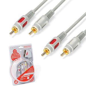 Кабель аудио RCA - RCA DeLink 2RCA-2RCA Gray 15.0m