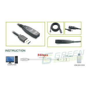 Кабель USB Greenconnect GC-U3EC5M 5.0m