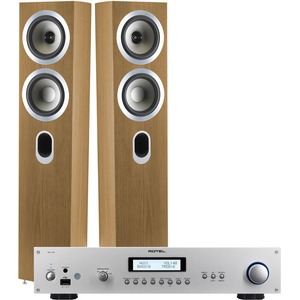 Комплект колонок Rotel RA-11 V2 Silver + Tannoy Revolution DC4 T Light Oak