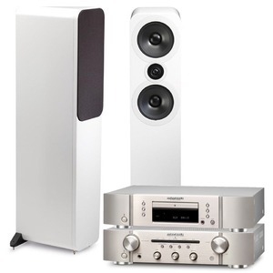 Комплект колонок Marantz CD6005 + PM6005 Silvergold + Q Acoustics Q3050 Gloss White