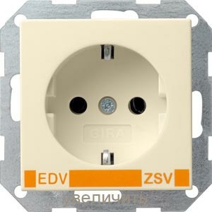 Розетка силовая 2К+З Gira 046401 System 55 Розетка с заземляющими контактами EDV ZSV глянцевый кремовый