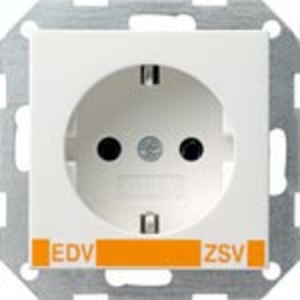 Розетка силовая 2К+З Gira 046403 System 55 Розетка с заземляющими контактами EDV ZSV глянцевый белый