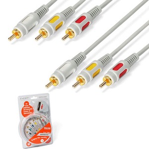 Кабель Видео DeLink 3RCA-3RCA Gray 1.5m