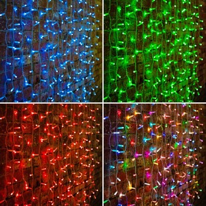 Гирлянда Светодиодный Дождь Neon-Night 245-309 2х1,5м, 230 В, диоды RGB, 300 LED свечение с динамикой при приобретении контроллера 245-907