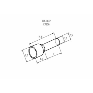 Наконечник штыревой втулочный Rexant 08-0812 изолированный F-8 мм 0.75 мм (НШВи 0.75-8) синий, 100шт