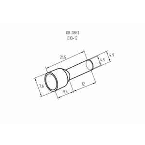 Наконечник штыревой втулочный Rexant 08-0831 изолированный F-12 мм 10 мм (НШВи 10-12) красный, 100шт