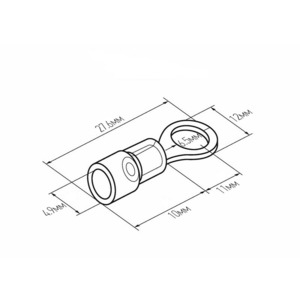 Наконечник кольцевой изолированный термоусаживаемый Rexant 08-0039 6.5 мм 1.5-2.5 мм (НКи-т 2.5-6/НКи-т2-6) синий (в упак. 100 шт.)