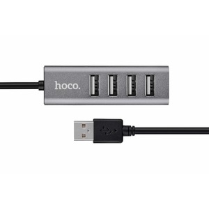 Коммутатор USB hoco 6957531038139 HB1, темно-серый